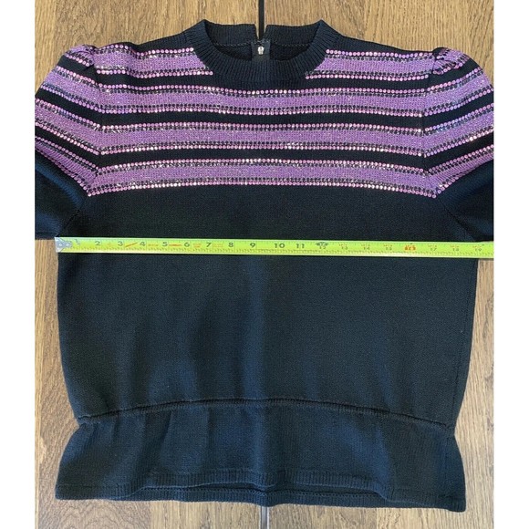 Vtg ‘83 Rare St John For Saks Fifth Avenue Purple Sequin Sweater Women’s 12 - Picture 11 of 16